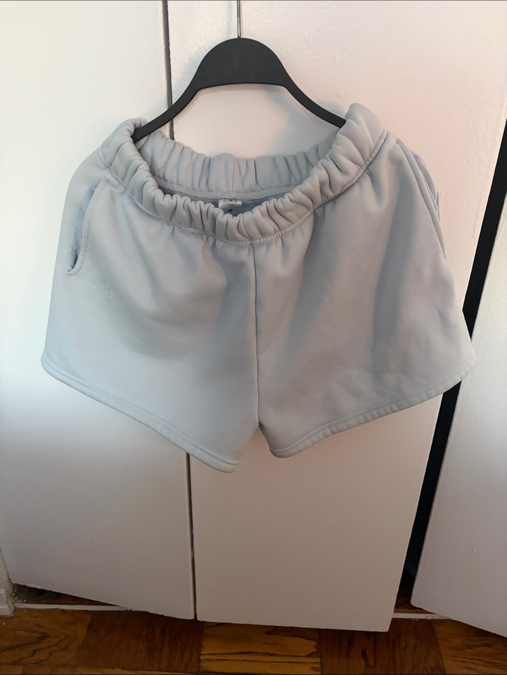 Light blue Women's Athletic Shorts with Elastic Waist